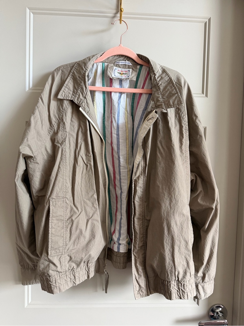 Lightweight Tan Zip-Front Shirt Jacket